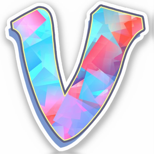 Letter V -  Color Mix Sticker (Voorkant)