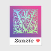 Letter V Colorful First Letter Gradient Sticker (Vel)