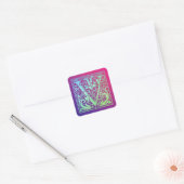 Letter V Colorful First Letter Gradient Vierkante Sticker (Envelop)
