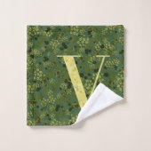 Letter V donkergroen en geel vrijheid Badhanddoek Bad Handdoek (Wasdoekje)