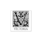 Letter V  eerste brief met eigen naam Rubberstempel (Afrduk)