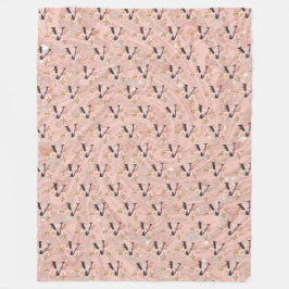 Letter V Fleece Deken