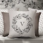 Letter V Fluwelen Goudblad Monogram Kussen