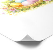 Letter V Gold Spring Nature Monogram Baby Fawn Kid Poster (Hoek)