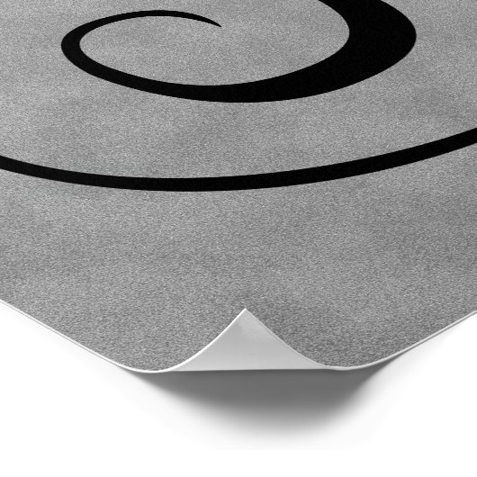 Letter V, Gothic Monogram Black Poster (Hoek)