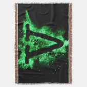 Letter V Groen Hoofdstedelijk Alfabet Deken (Voorkant Verticaal)