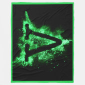 Letter V Groen Hoofdstedelijk Alfabet Fleece Deken (Voorkant)