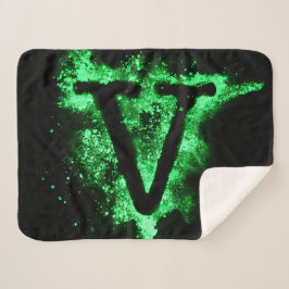 Letter V Groen Hoofdstedelijk Alfabet Sherpa Deken