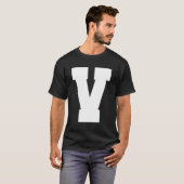 Letter V hoofdalfabet T-shirt (Voorkant volledig)