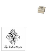 Letter V Initiaal Elegant Flourish Monogram Name Rubberstempel (Gestempeld)