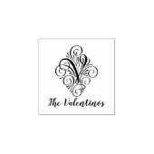 Letter V Initiaal Elegant Flourish Monogram Name Rubberstempel (Afrduk)