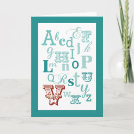 Letter V Initiaal Naam Alphabet Birthday Blauwgroe Kaart