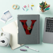 Letter V lieveheersbeestje Print met lieveheersbee Sticker (iPad Cover)
