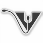 Letter V met Muis Sticker (Voorkant)