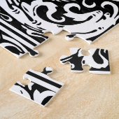 Letter V Middeleeuwse Monogram Art Nouveau Legpuzzel (Zijkant)