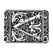 Letter V Middeleeuwse Monogram Art Nouveau Magneet (Horizontaal)