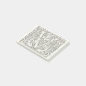Letter V Middeleeuwse Monogram Art Nouveau Post-it® Notes (Schuin)