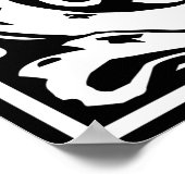 Letter V Middeleeuwse Monogram Art Nouveau Poster (Hoek)