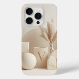 Letter V Minimal Monogram Hoesje – Esthetisch N