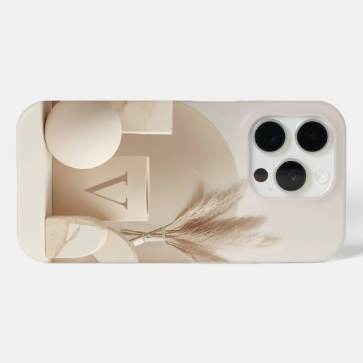 Letter V Minimal Monogram Phone Case – Aesthetic N (Achterkant (horizontaal))