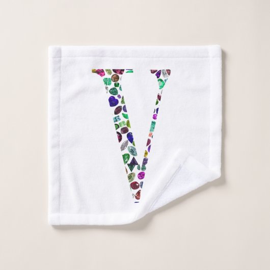 Letter V Monogram Bad Handdoek (Wasdoekje)