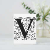 Letter V Monogram Briefkaart (Staand voorkant)