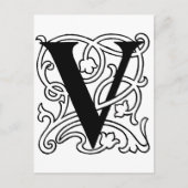 Letter V Monogram Briefkaart (Voorkant)