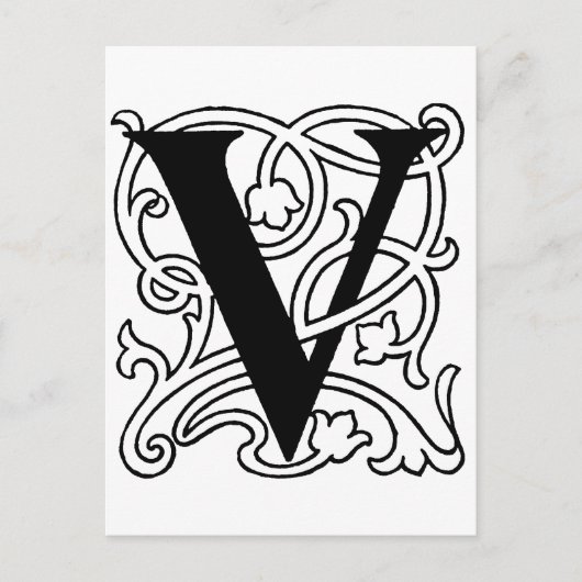 Letter V Monogram Briefkaart (Voorkant)
