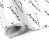 Letter V Monogram Cadeaupapier (Rol Hoek)