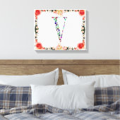 Letter V Monogram Canvas Afdruk (Insitu (Slaapkamer))