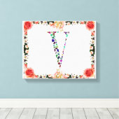 Letter V Monogram Canvas Afdruk (Insitu (Houten vloer))