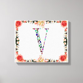 Letter V Monogram Canvas Afdruk
