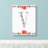 Letter V Monogram Canvas Afdruk (Insitu (Houten vloer))