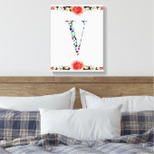 Letter V Monogram Canvas Afdruk (Insitu (Slaapkamer))