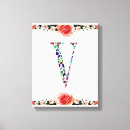 Letter V Monogram Canvas Afdruk