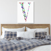 Letter V Monogram Canvas Afdruk (Insitu (Slaapkamer))