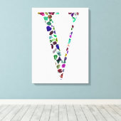 Letter V Monogram Canvas Afdruk (Insitu (Houten vloer))