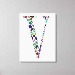 Letter V Monogram Canvas Afdruk