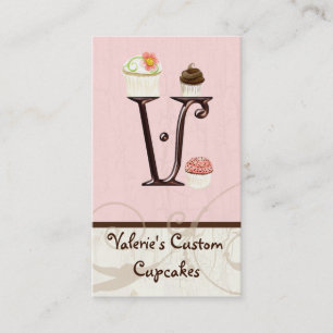 Letter V Monogram Dessert Bakery-Visitekaartjes Visitekaartje