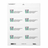 Letter V Monogram Etiket (Full Sheet)