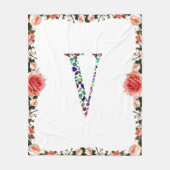 Letter V Monogram Fleece Deken (Voorkant)