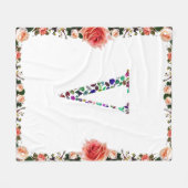 Letter V Monogram Fleece Deken (Voorkant (Horizontaal))