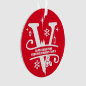 Letter V Monogram Initiaal Familienaam Greeting Ornament (voorkant)