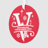 Letter V Monogram Initiaal Familienaam Greeting Ornament (voorkant)