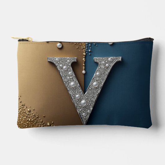 Letter V Monogram Met Diamanten Parels Etui (Voorkant)