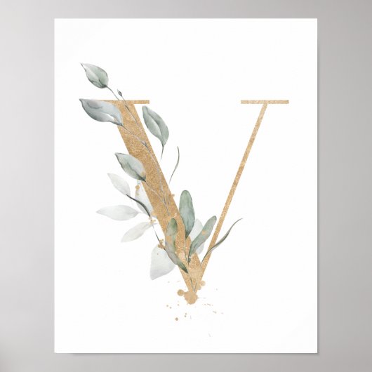 Letter V Monogram Poster (Voorkant)
