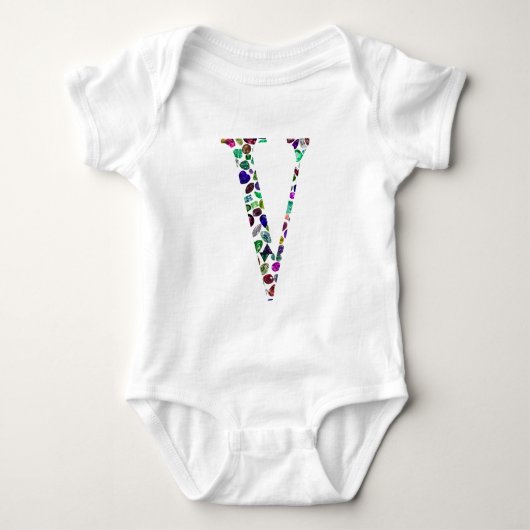 Letter V Monogram Romper (Voorkant)