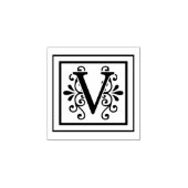 Letter V Monogram Rubberstempel (Afrduk)