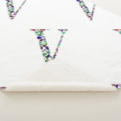 Letter V Monogram Sherpa Deken (3/4)