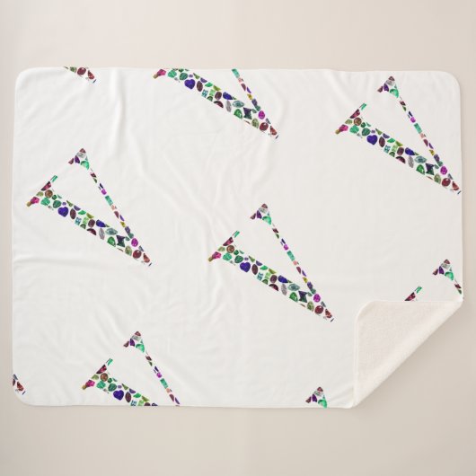Letter V Monogram Sherpa Deken (Voorkant (horizontaal))